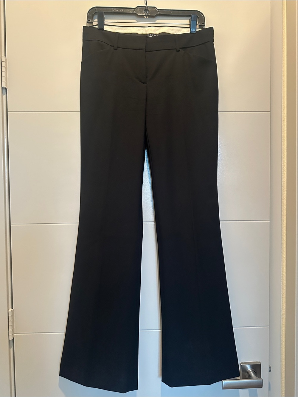 Theory Black Boot-Cut Dress Pants